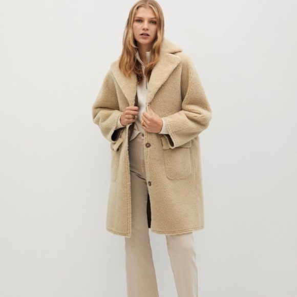 Mango Reversible Suede/Shearling Coat - Picture 6 of 15